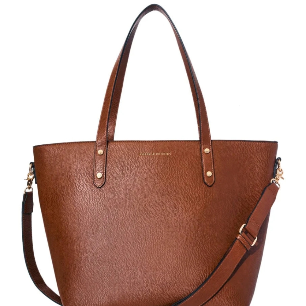 Poppy & Peonies Go-Getter Tote in Chestnut